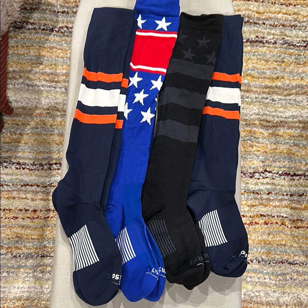 Stylish Men's Socks Set - Blue, Black, And Multicolor